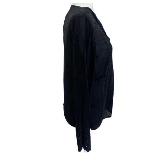 Johnny Was Sheer Black Blouse w/ Lace  Sz M. EUC - Picture 3 of 10